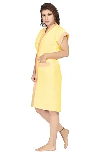 Be You Multicolor Two-Tone Cotton Women Bath Robe Yellow-thumb1