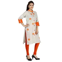 Be You Cotton Multi Floral Embroidered Stitched Straight Kurti/Kurta-thumb3