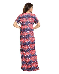 Be You Serena Satin Red Graphic Print Women Nightgown-thumb1