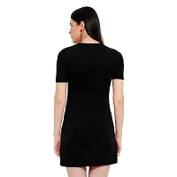 Lovira Cotton Women T-Shirt Dress (Black/Size-L)-thumb1