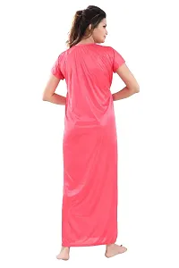 Be You Solid Women Satin Nighty with Robe (Light Pink, Free Size)-thumb1