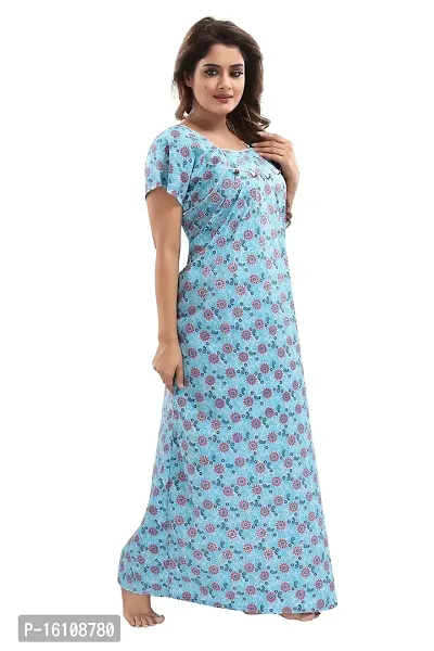 Peignoir Ethnic Motifs Print Women Cotton Nighty / Night Gowns-thumb3