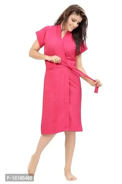 Be You Fashion Pink Cotton Bathrobe-thumb3