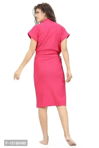 Be You Fashion Pink Cotton Bathrobe-thumb4