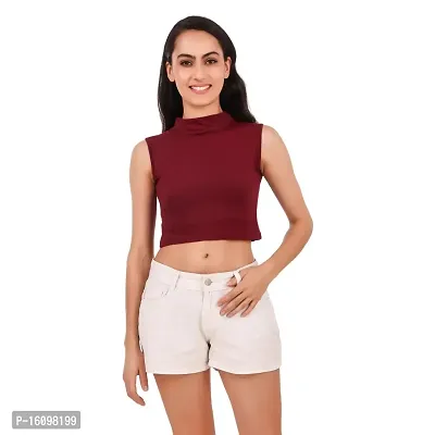 Be You Cotton Women High Neck Crop Top