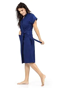 Be You Fashion Dark Blue Cotton Bathrobe-thumb3