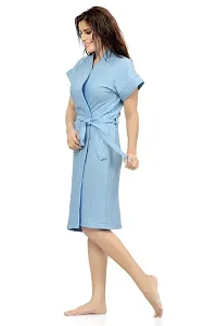 Be You Fashion Light Blue Cotton Bathrobe-thumb2