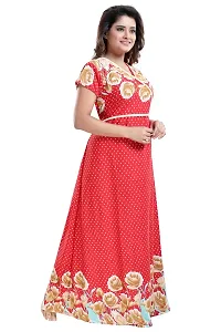 Be You Women Polka Dots Nighty/Nightgowns - Free Size (Red)-thumb1