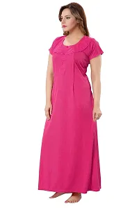 Be You Striped Cotton Maternity Gown/Feeding Gown for Women, Pink - L-thumb3