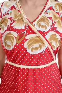 Be You Women Polka Dots Nighty/Nightgowns - Free Size (Red)-thumb4