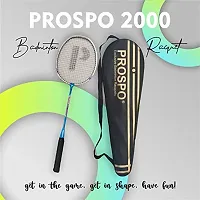 Prospo 2000 Lightweight Steel Badminton Racquet with Free Cover  Aluminum  Racquets (Blue)-thumb3