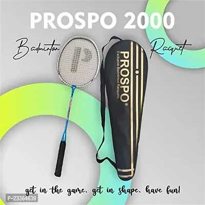 Prospo 2000 Lightweight Steel Badminton Racquet with Free Cover  Aluminum  Racquets (Blue)-thumb5