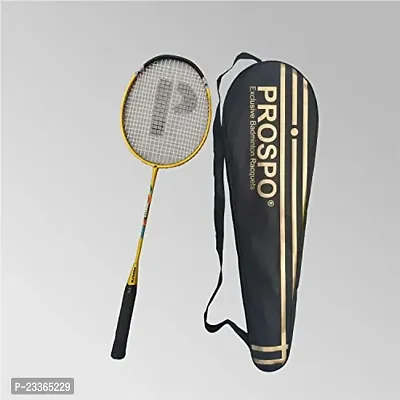 Prospo 3000 Lightweight Steel Badminton Racquet with Free Cover  Aluminum  Racquets(Golden)-thumb0