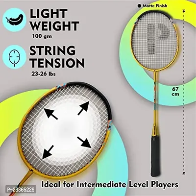 Prospo 3000 Lightweight Steel Badminton Racquet with Free Cover  Aluminum  Racquets(Golden)-thumb4