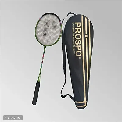 Prospo 3000 Lightweight Steel Badminton Racquet with Free Cover  Aluminum Badminton Racquets (Green)