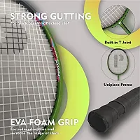 Prospo 3000 Lightweight Steel Badminton Racquet with Free Cover  Aluminum Badminton Racquets (Green)-thumb3