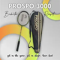 Prospo 3000 Lightweight Steel Badminton Racquet with Free Cover  Aluminum Badminton Racquets (Green)-thumb2