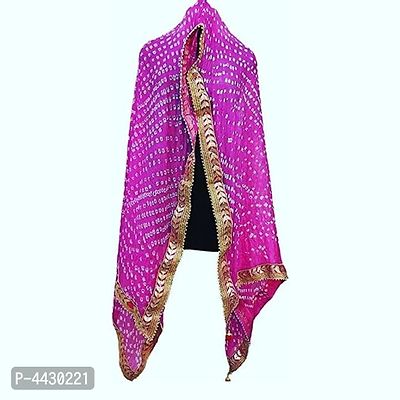 Elite Magenta Rajasthani Art Silk Dupatta For Women-thumb0