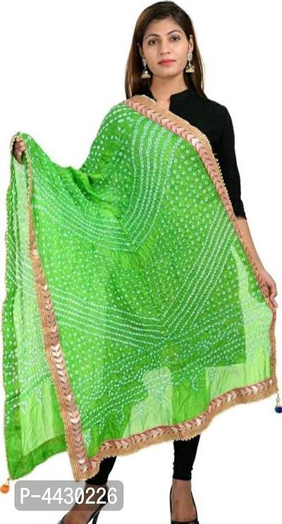 Elite Green Rajasthani Art Silk Dupatta For Women