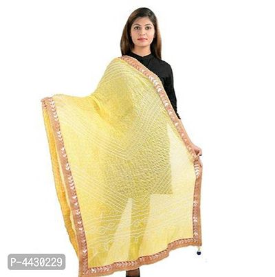 Elite Golden Rajasthani Art Silk Dupatta For Women