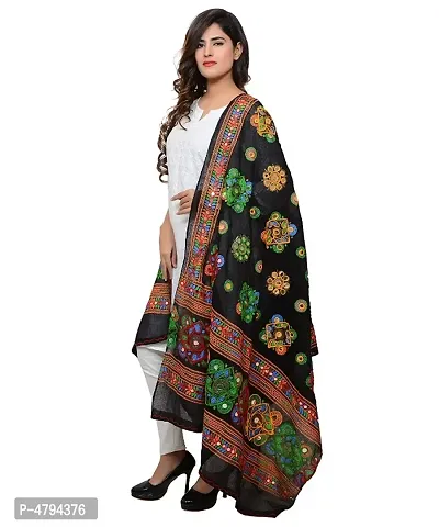 Trendy Beautiful Cotton Embroidered Mirror work Dupatta-thumb0