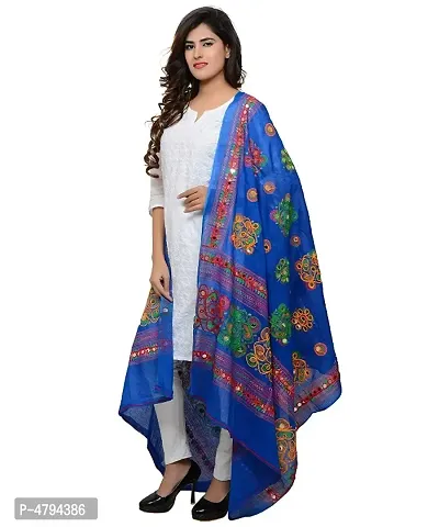 Trendy Beautiful Cotton Embroidered Mirror work Dupatta