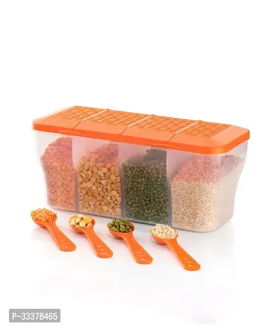 Stylish 4 in 1 Multipurpose 4 Section Kitchen Fridge Storage with 4 Spoons Storage Set 1800 Ml-thumb0