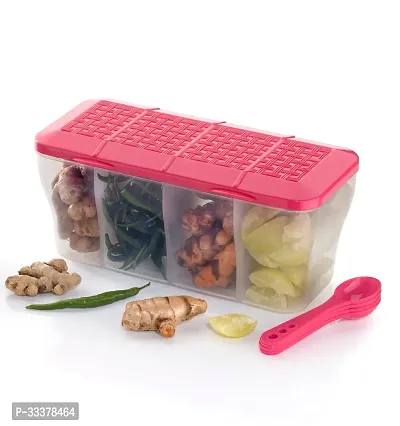 Stylish 4 in 1 Multipurpose 4 Section Kitchen Fridge Storage with 4 Spoons Storage Set 1800 Ml-thumb0