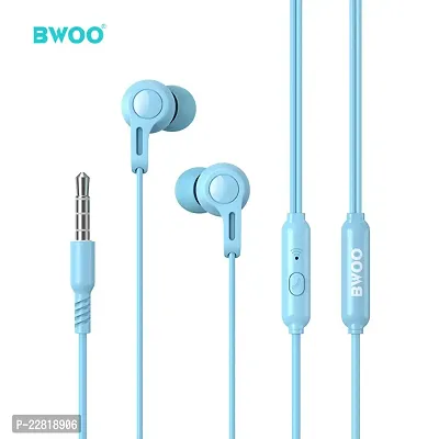 Sky Blue In Ear Wired Earphones with Mic