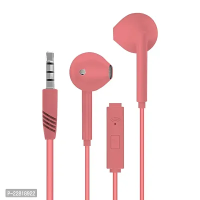 Pink In Ear Wired Earphones with Mic