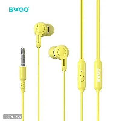 Yellow In Ear Wired Earphones with Mic-thumb0