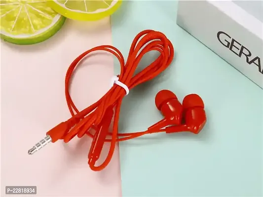 Red In Ear Wired Earphones with Mic