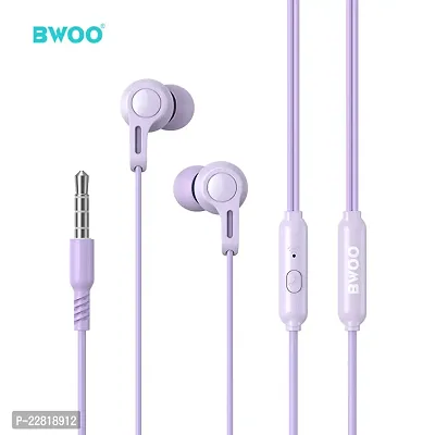 Purple In Ear Wired Earphones with Mic