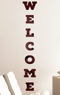 Designer Welcome Brown Acrylic Mirror Wall Stickers-thumb2