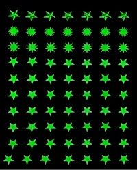 Designer Green  Fluorescent Night Glow In The Dark Star Vinyl Wall Sticker, Stars For Ceiling, Radium Stickers For Bedroom - Pack Of 165 Stars Big And Small-thumb2