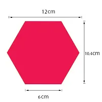 Designer 7 Acrylic Hexagon Mirror Wall Stickers - Silver, Each Hexagon Size 12.1 cm X 10.5-thumb1