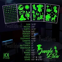 Designer Green  Fluorescent Night Glow In The Dark Star Wall Sticker - Pack Of 134 Stars Big And Small, Radium Sticker. - Jungle Glow-thumb3