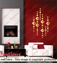 Designer Diamond Golden Acrylic Mirror Wall Decor Sticker For Wall- Pack Of 50-thumb3