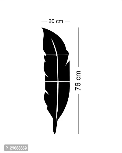 Designer Plume Feather Brown (Size 76 Cm X 20 Cm) Acrylic Mirror Wall Decor Sticker-thumb2