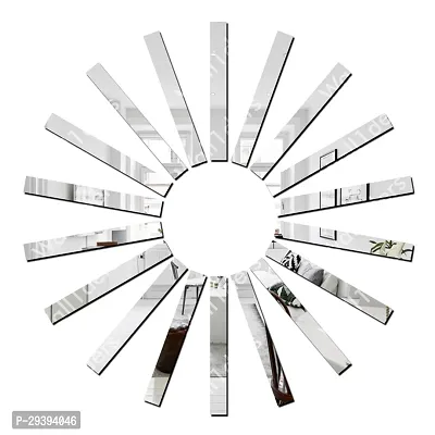 Designer 20 Strip Silver Acrylic Mirror Wall Stickers