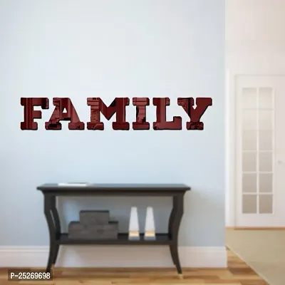 Designer Family Brown Acrylic Mirror Wall Stickers-thumb0