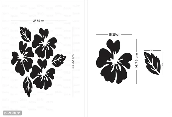 Designer Flower  Leaf Brown (Size 33 Cm X 36 Cm) Acrylic Mirror Wall Decor Sticker-thumb2