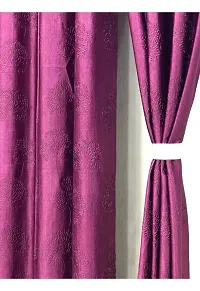 Scorchers Room Darkening Blackout Window Curtain Set of 2 Polyester Embossed Printed Curtain for Bedroom, Living Room-thumb1