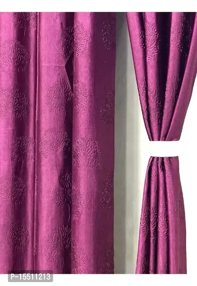 Scorchers Room Darkening Blackout Window Curtain Set of 2 Polyester Embossed Printed Curtain for Bedroom, Living Room-thumb2