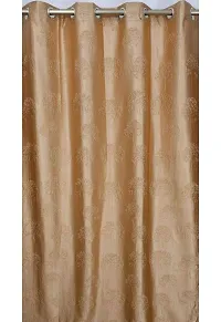 Scorchers Room Darkening Blackout Window Curtain Set of 2 Polyester Embossed Printed Curtain for Bedroom, Living Room-thumb1