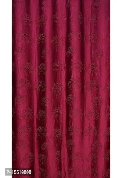 Scorchers Room Darkening Blackout Window Curtain Set of 2 Polyester Embossed Printed Curtain for Bedroom, Living Room-thumb2