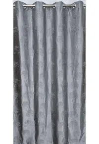 Scorchers Room Darkening Blackout Window Curtain Set of 2 Polyester Embossed Printed Curtain for Bedroom, Living Room-thumb1