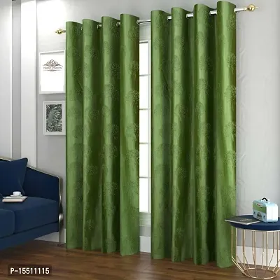 Scorchers Room Darkening Blackout Window Curtain Set of 2 Polyester Embossed Printed Curtain for Bedroom, Living Room