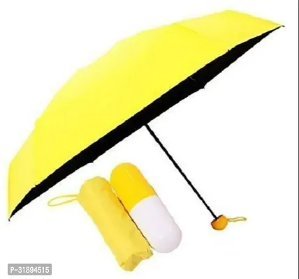 Mini Compact Umbrella Windproof  And Rain with capsule Case Pack Of 1-thumb0