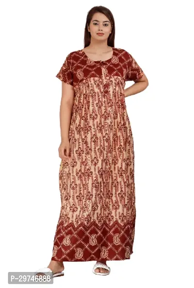 Fabulous Cotton Blend Printed Nighty For Women-thumb0